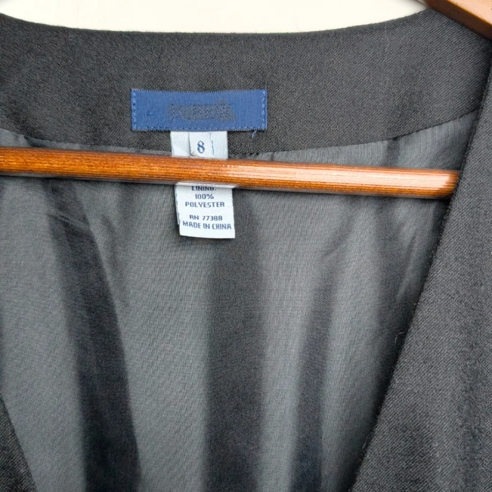 J. Crew Black V-neck Wool Blend‎ Professional Career Cap Sleeve Black 8